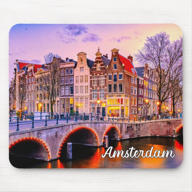 Mousepad Cidade Histórica de Amsterdã, Países Baixos (Frente)