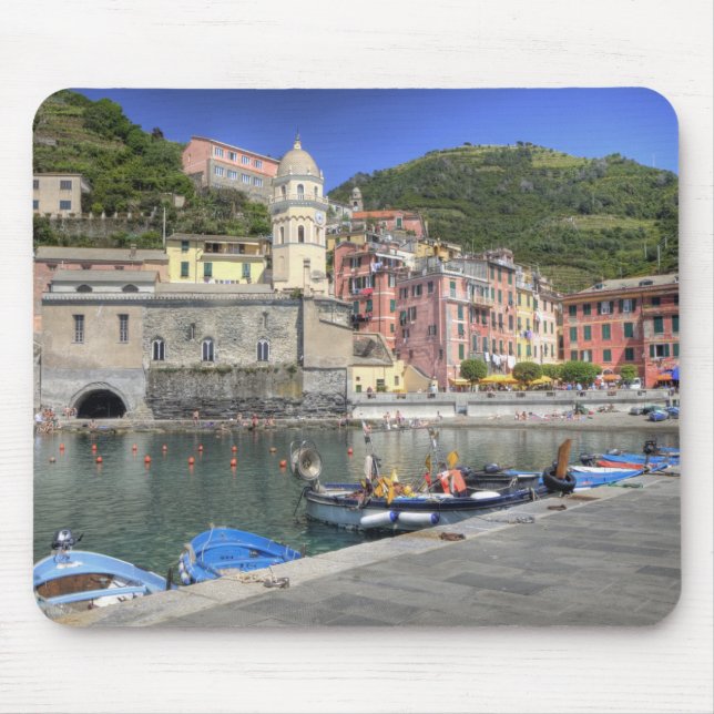 Mousepad Cidade na encosta de Vernazza, Cinque Terre, Ligúr (Frente)