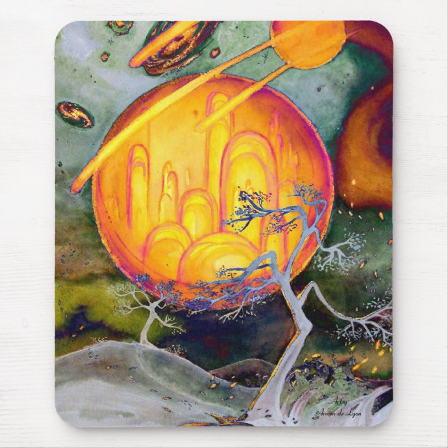 Mousepad Cidade psicadélico (Frente)