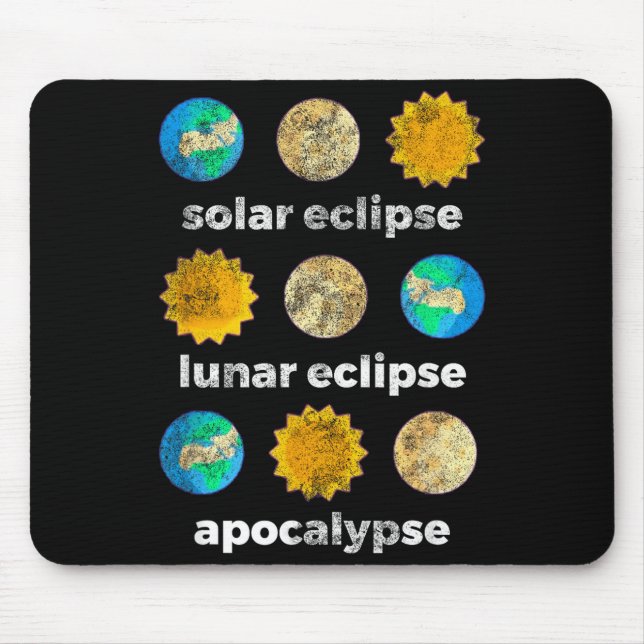 Mousepad Ciência da astronomia eclipse solar eclipse lunar  (Frente)