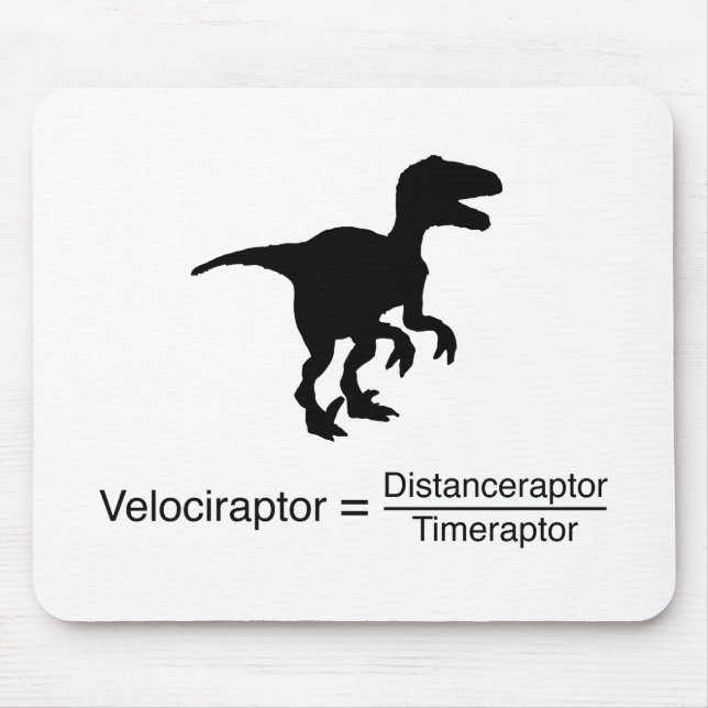 Mousepad ciência engraçada do velociraptor (Frente)