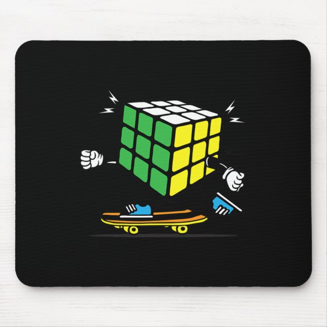 Mousepad Ciências do Quebra-cabeça Cubo Skate Kawaii Skater (Frente)
