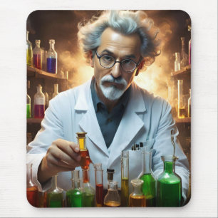 Mousepad Cientista Num Laboratório Misturando Poções,