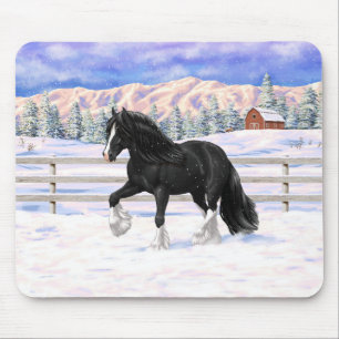 Mousepad Cigano Negro Vanner Irlandês Cob Draft Horse Na Ne