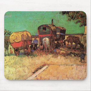 Mousepad Ciganos com caravanas por Vincent van Gogh