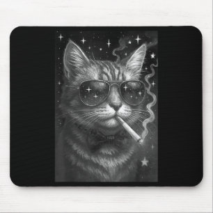 Mousepad Cigarro Gato Engraçado Fumar Gato Estúpido Bra