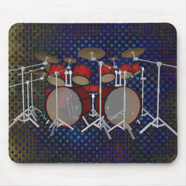 Mousepad Cilindros: Jogo do cilindro vermelho: modelo 3D: (Frente)