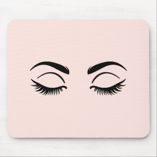 Mousepad Cílios e Sobrancelhas Beleza Maquiagem Rosa