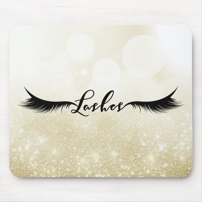 Mousepad Cílios Extensões de Cílios Pretos Maquiagem Beleza (Frente)