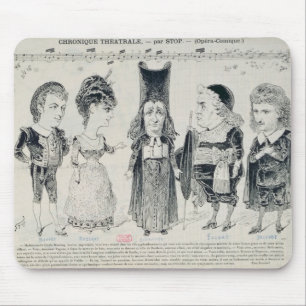 Mousepad Cinco caricaturas do molde de um francês