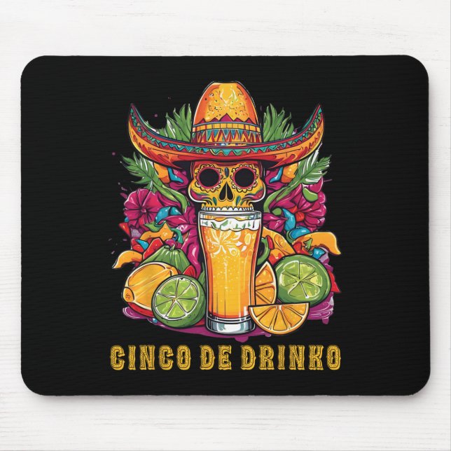 Mousepad Cinco De Drinko Funny Cinco De Mayo Bebendo Do Par (Frente)