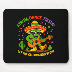 Mousepad Cinco de maio cacto engraçado sombrero tocar dança