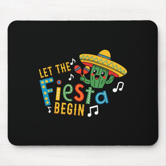 Mousepad Cinco de maio deixe a festa começar divertido mexi (Frente)
