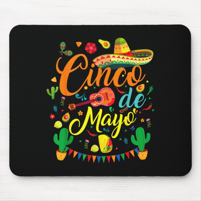 Mousepad Cinco de maio divertida festa mexicana 5 de maio (Frente)