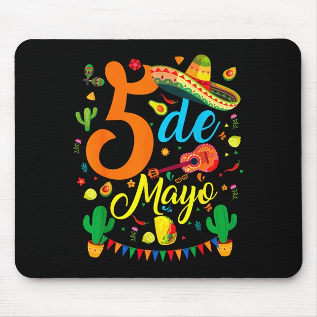 Mousepad Cinco de maio divertida festa mexicana do partido  (Frente)