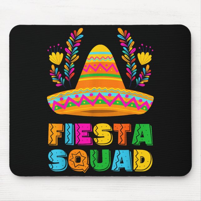 Mousepad Cinco de maio esquadrão da festa familiar grupo co (Frente)