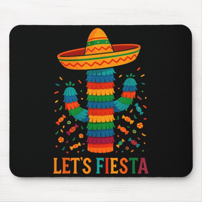 Mousepad Cinco de maio festa mexicana de cacto engraçada va (Frente)