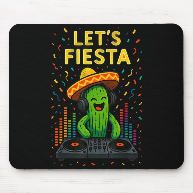 Mousepad Cinco de maio festa mexicana de cactus engraçada v (Frente)