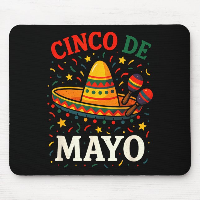 Mousepad Cinco de maio - festa mexicana engraçada  (Frente)