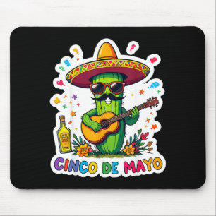Mousepad Cinco de maio mexicano engraçado óculos de sol de