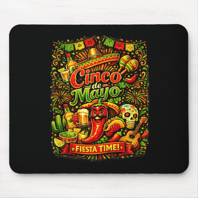 Mousepad Cinco de maio vamos festa mexicana cinco de Maio (Frente)