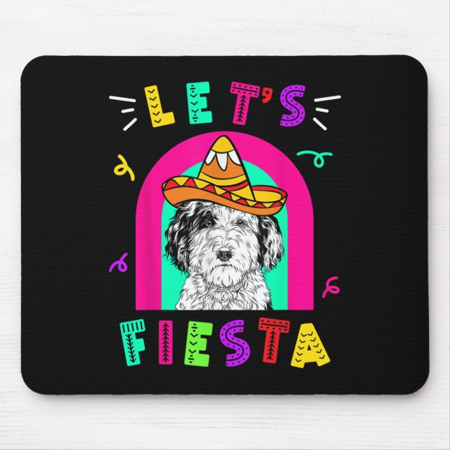 Mousepad Cinco de Mayo Dog Let s Fiesta Camisa 5 De Mayo Me (Frente)