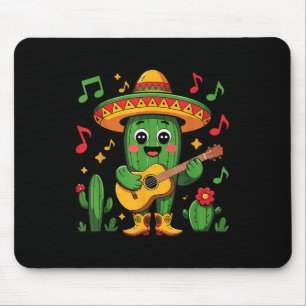 Mousepad Cinco De Mayo Funny Catus Com Chapéu Sombrero E Gu