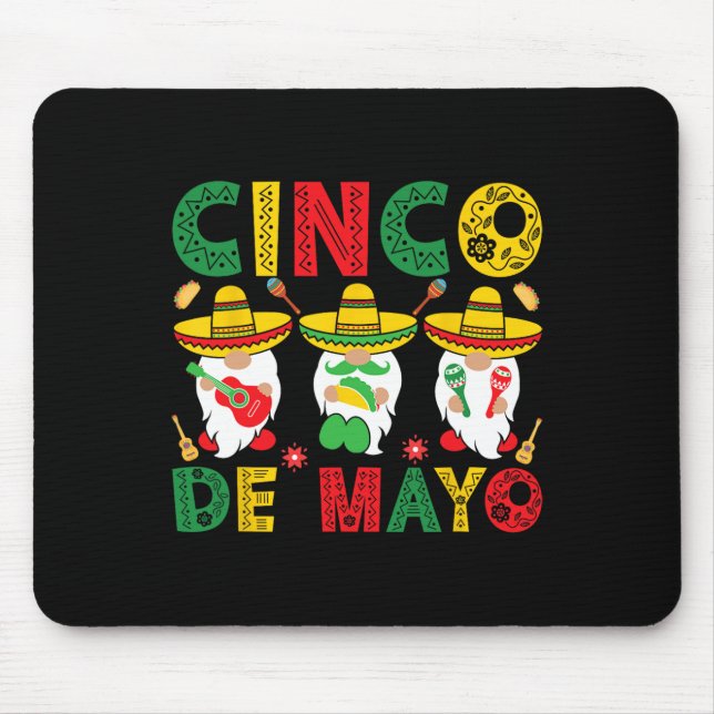 Mousepad Cinco De Mayo Gnomos Mexicanos Fiesta 5 De Maio Ho (Frente)