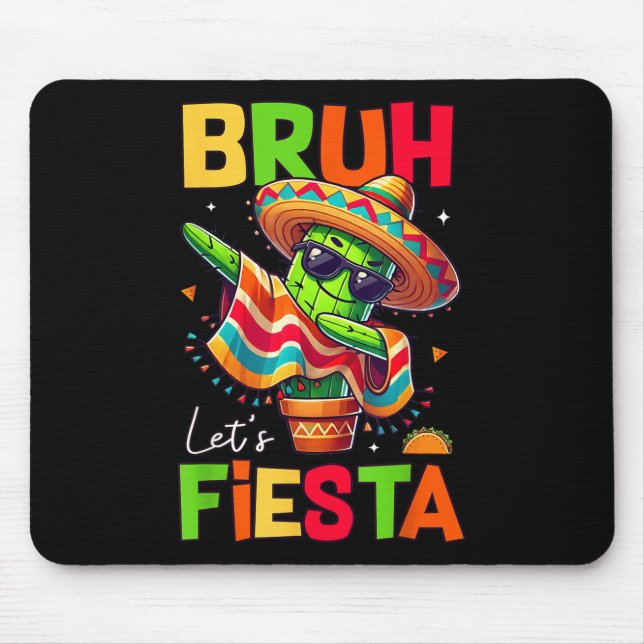 Mousepad Cinco De Mayo Mexicano Cactus Funny Deixa Fiesta P (Frente)