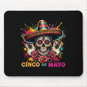 Mousepad Cinco De Mayo Mulheres Menina Crianças Caveira Mex