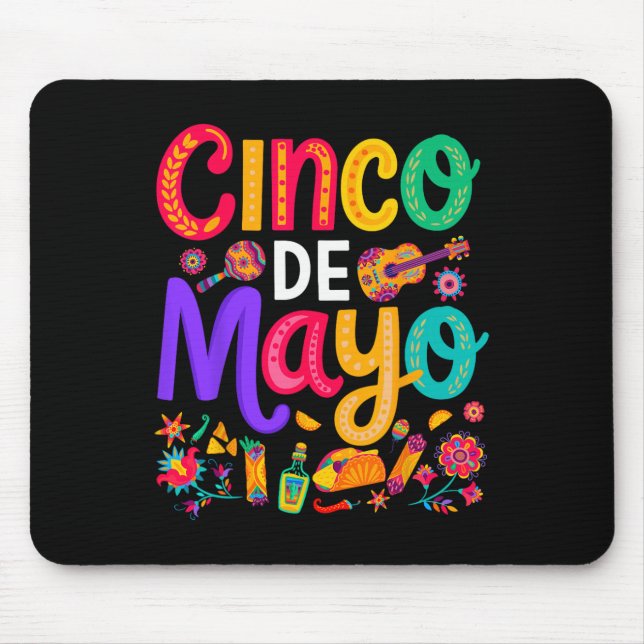 Mousepad Cinco De Mayo Tacos Mexicanos Engraçado 5 De Mayo  (Frente)