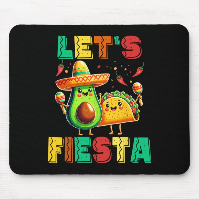 Mousepad Cinco De Mayo Vamos Festejar Abacate E Tacos Cinco (Frente)