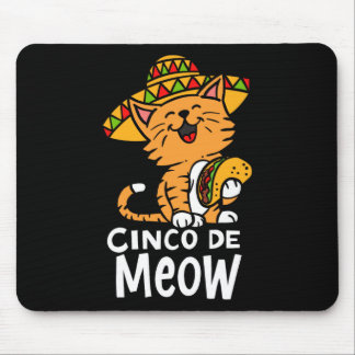 Mousepad Cinco De Meow Fofo Cinco De Mayo Sombrero Taco Gat