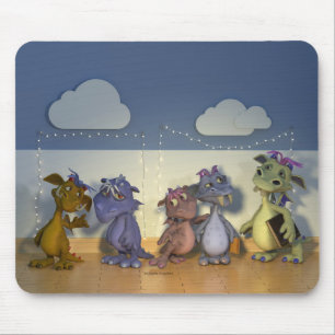 Mousepad Cinco dragões pequenos