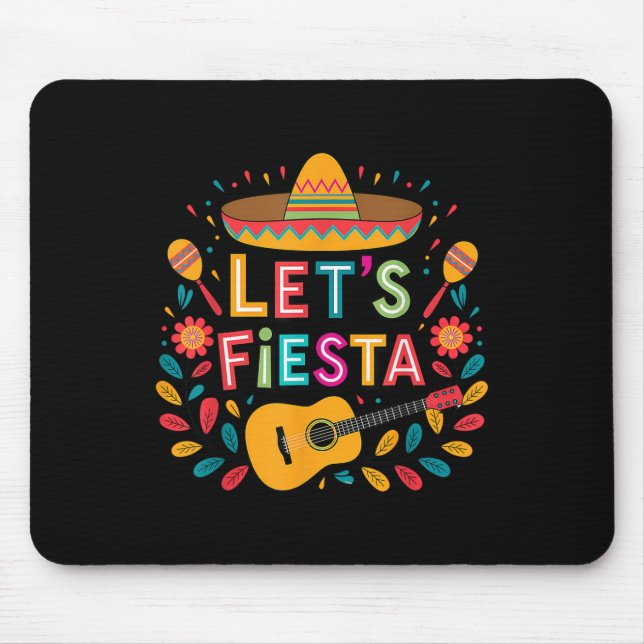 Mousepad Cinco engraçados de Mayo deixa Fiesta Sombrero Hat (Frente)