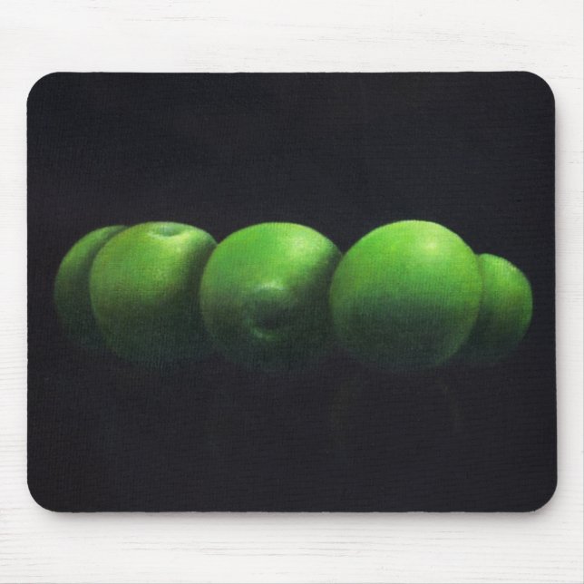 Mousepad Cinco maçãs verdes (Frente)