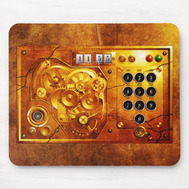 Mousepad Cinco para as 12 Relógio Steampunk Grunge (Frente)