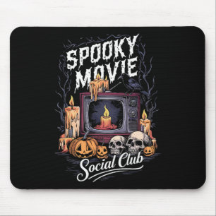 Mousepad Cinema Social Club Vintage Tv Halloween Horreen Ar