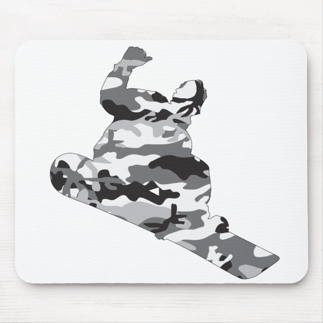 Mousepad Cinza-Camo-Snowboarder (Frente)