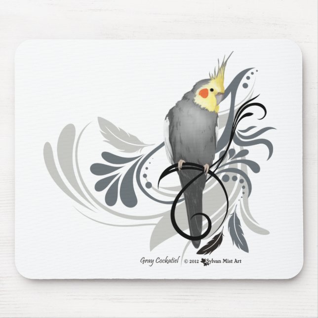 Mousepad Cinza Cockatiel (Frente)