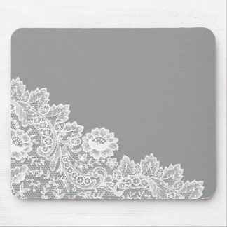 MOUSEPAD CINZA COM CANTO BRANCO DE LACE