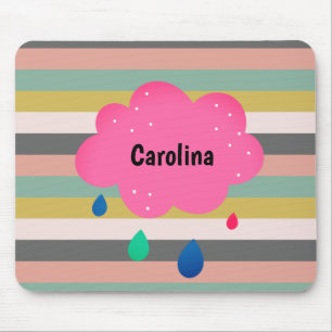 Mousepad Cinza Cor-de-rosa  amarela verde esticada