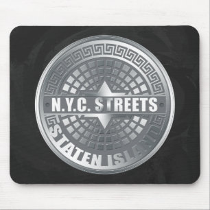 Mousepad Cinza da ilha de Staten Manhole