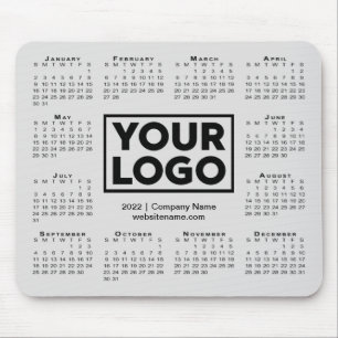 Mousepad Cinza de logotipo da empresa de calendário modern