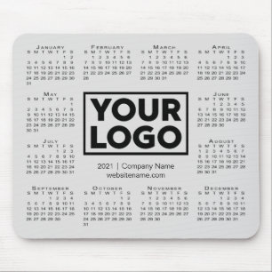Mousepad Cinza de Logotipo da Empresa do Calendário Modern