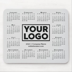 Mousepad Cinza de Logotipo da Empresa do Calendário Moderno