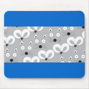 Mousepad Cinza de padrão de Cat & Mouse