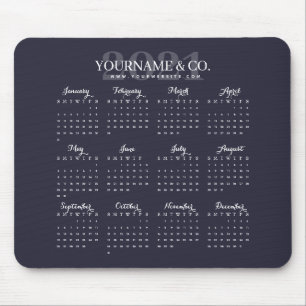 Mousepad Cinza do Marinho do Nome Comercial do Calendário