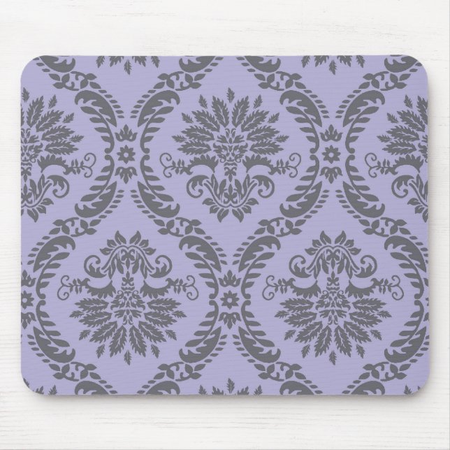 Mousepad cinza e damasco roxo (Frente)