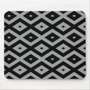 Mousepad Cinza e padrão de diamante preto